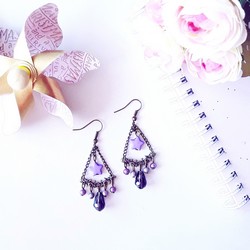 Boucles d'oreilles Mauve